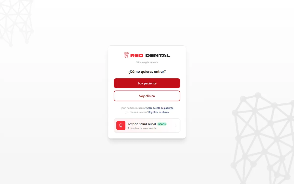 Pantalla de Red Dental
