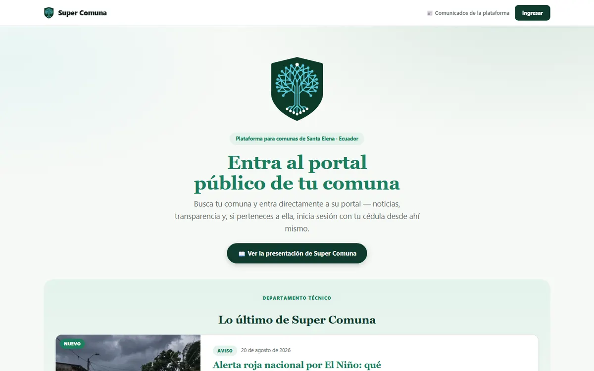 Pantalla de Super Comuna